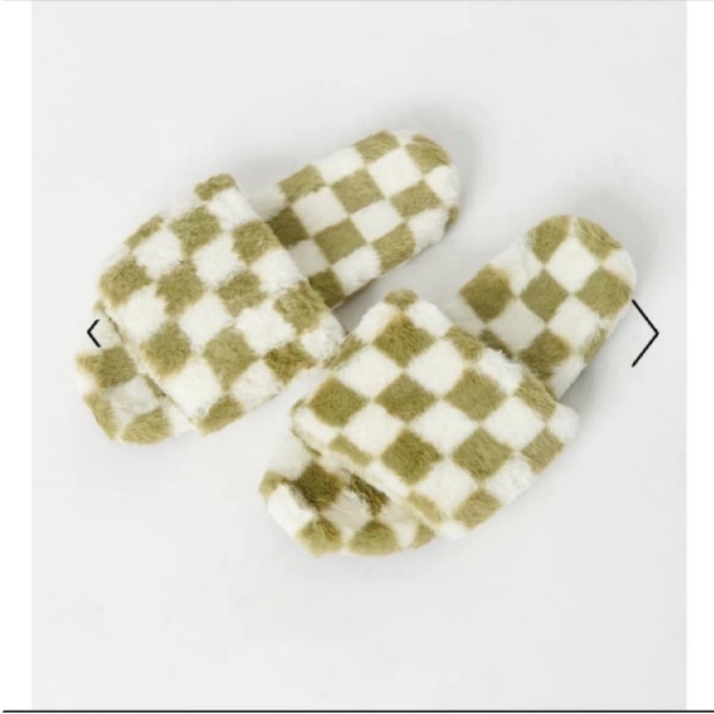Checkered Fuzzy Slippers